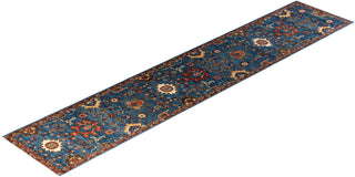 Serapi, One-of-a-Kind Hand-Knotted Runner Rug  - Blue, 2' 8" x 13' 8"