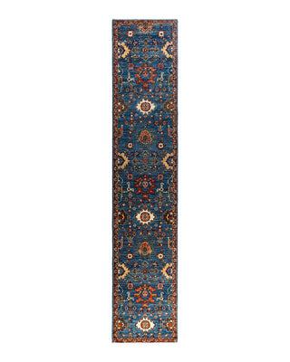 Serapi, One-of-a-Kind Hand-Knotted Runner Rug  - Blue, 2' 8" x 13' 8"