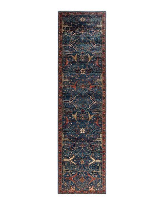 Serapi, One-of-a-Kind Hand-Knotted Runner Rug  - Blue, 2' 8" x 10' 4"