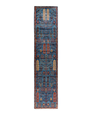 Serapi, One-of-a-Kind Hand-Knotted Runner Rug  - Light Blue, 2' 9" x 11' 10"