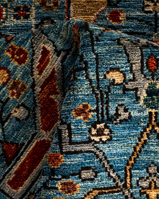 Serapi, One-of-a-Kind Hand-Knotted Runner Rug  - Light Blue, 2' 7" x 9' 11"
