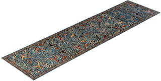 Serapi, One-of-a-Kind Hand-Knotted Runner Rug  - Light Blue, 2' 7" x 9' 11"