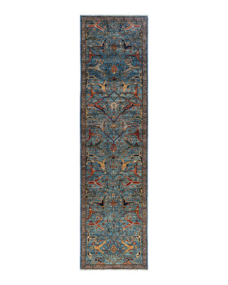 Serapi, One-of-a-Kind Hand-Knotted Runner Rug  - Light Blue, 2' 7" x 9' 11"