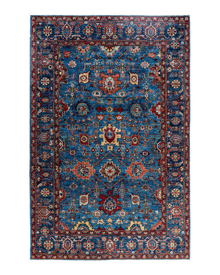 Serapi, One-of-a-Kind Hand-Knotted Area Rug  - Light Blue, 5' 11" x 9' 0"