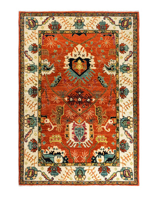 Serapi, One-of-a-Kind Hand-Knotted Area Rug  - Orange, 4' 1" x 5' 11"