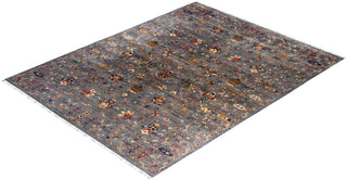 Bohemian Tribal Wool Hand Knotted Gray Area Rug 9' 2" x 11' 8"