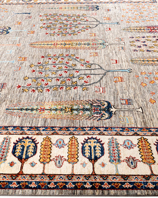 Bohemian Tribal Wool Hand Knotted Brown Area Rug 8' 4" x 10' 4"