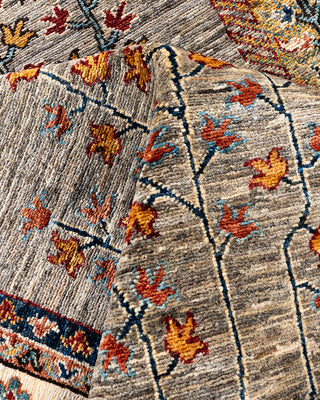 Bohemian Tribal Wool Hand Knotted Brown Area Rug 8' 4" x 10' 4"