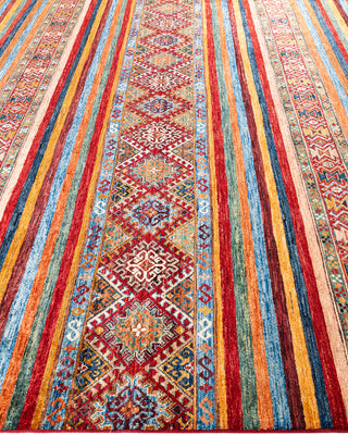 Bohemian Tribal Wool Hand Knotted Red Area Rug 8' 3" x 10' 6"