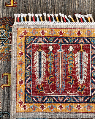 Bohemian Tribal Wool Hand Knotted Brown Area Rug 8' 2" x 9' 9"