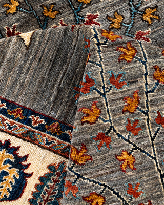 Bohemian Tribal Wool Hand Knotted Brown Area Rug 8' 2" x 9' 9"