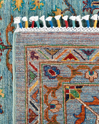 Bohemian Tribal Wool Hand Knotted Light Blue Area Rug 8' 3" x 9' 11"