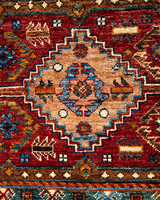 Bohemian Tribal Wool Hand Knotted Red Area Rug 8' 3" x 9' 7"