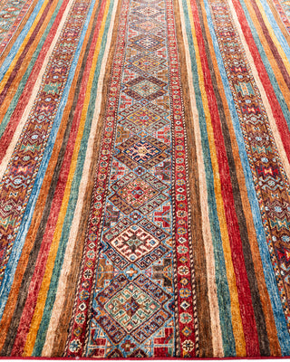Bohemian Tribal Wool Hand Knotted Red Area Rug 8' 3" x 9' 7"