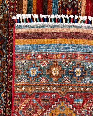 Bohemian Tribal Wool Hand Knotted Red Area Rug 8' 3" x 9' 7"