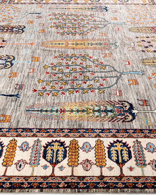 Bohemian Tribal Wool Hand Knotted Brown Area Rug 8' 3" x 9' 8"