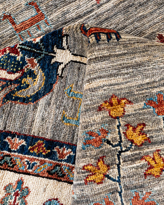 Bohemian Tribal Wool Hand Knotted Brown Area Rug 8' 3" x 9' 8"
