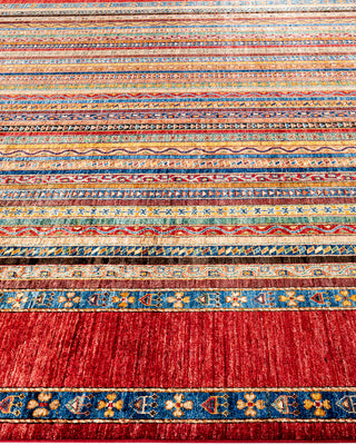 Bohemian Tribal Wool Hand Knotted Red Area Rug 9' 2" x 12' 1"