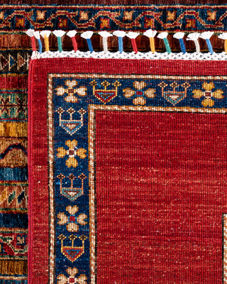 Bohemian Tribal Wool Hand Knotted Red Area Rug 9' 2" x 12' 1"