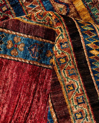 Bohemian Tribal Wool Hand Knotted Red Area Rug 9' 2" x 12' 1"