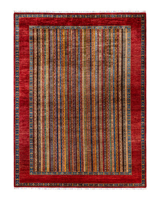 Bohemian Tribal Wool Hand Knotted Red Area Rug 9' 2" x 12' 1"