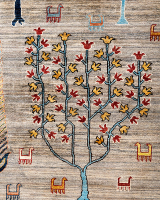 Bohemian Tribal Wool Hand Knotted Fawn Area Rug 9' 1" x 11' 9"