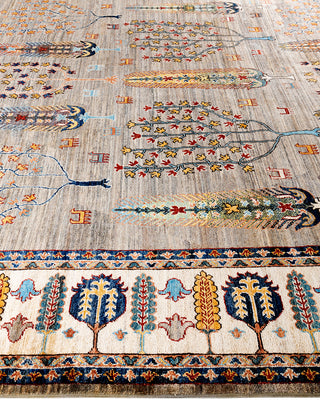 Bohemian Tribal Wool Hand Knotted Fawn Area Rug 9' 1" x 11' 9"