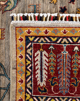 Bohemian Tribal Wool Hand Knotted Fawn Area Rug 9' 1" x 11' 9"