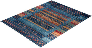 Bohemian Tribal Wool Hand Knotted Blue Area Rug 9' 2" x 11' 8"