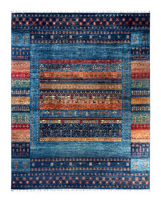 Bohemian Tribal Wool Hand Knotted Blue Area Rug 9' 2" x 11' 8"