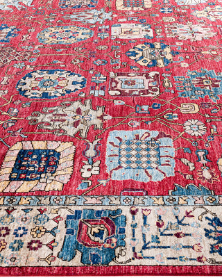 Traditional Serapi Wool Hand Knotted Pink Area Rug 9' 0" x 12' 1"