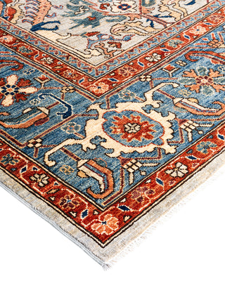 Traditional Serapi Wool Hand Knotted Gray Area Rug 9' 0" x 11' 9"