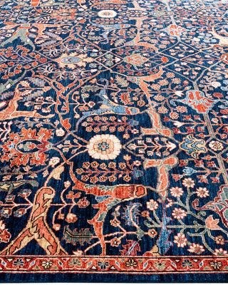Traditional Serapi Wool Hand Knotted Blue Area Rug 9' 0" x 11' 10"