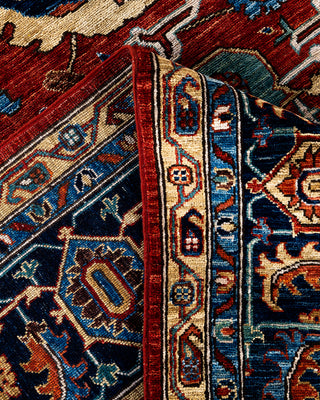 Traditional Serapi Wool Hand Knotted Red Area Rug 9' 0" x 11' 9"