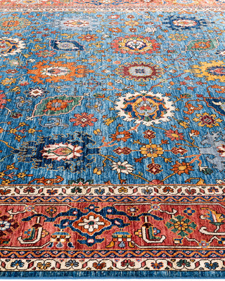Traditional Serapi Wool Hand Knotted Light Blue Area Rug 8' 1" x 9' 8"