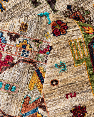 Bohemian Tribal Wool Hand Knotted Fawn Area Rug 9' 0" x 12' 10"