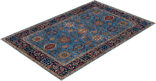 Traditional Serapi Wool Hand Knotted Light Blue Area Rug 6' 1" x 9' 4"