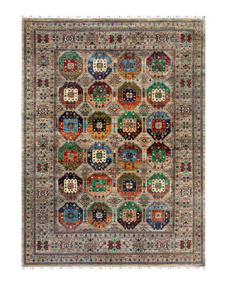 Bohemian Tribal Wool Hand Knotted Fawn Area Rug 8' 11" x 12' 0"