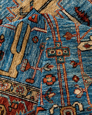 Traditional Serapi Wool Hand Knotted Light Blue Area Rug 6' 1" x 8' 9"