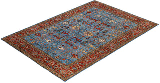 Traditional Serapi Wool Hand Knotted Light Blue Area Rug 6' 1" x 8' 9"