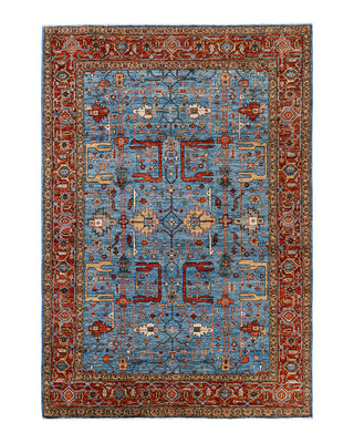 Traditional Serapi Wool Hand Knotted Light Blue Area Rug 6' 1" x 8' 9"