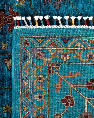 Bohemian Tribal Wool Hand Knotted Green Area Rug 8' 10" x 12' 0"
