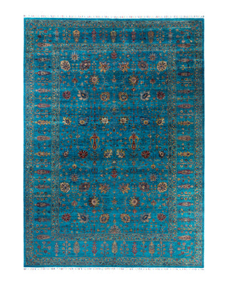 Bohemian Tribal Wool Hand Knotted Green Area Rug 8' 10" x 12' 0"