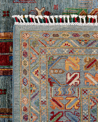 Bohemian Tribal Wool Hand Knotted Gray Area Rug 9' 2" x 12' 0"