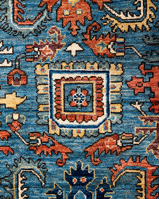 Traditional Serapi Wool Hand Knotted Light Blue Area Rug 2' 6" x 9' 9"