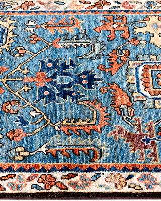 Traditional Serapi Wool Hand Knotted Light Blue Area Rug 2' 6" x 9' 9"