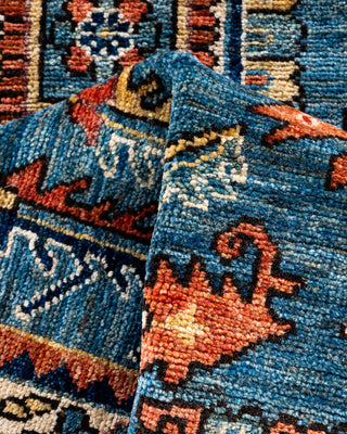 Traditional Serapi Wool Hand Knotted Light Blue Area Rug 2' 6" x 9' 9"