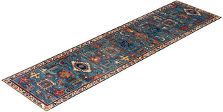Traditional Serapi Wool Hand Knotted Light Blue Area Rug 2' 6" x 9' 9"