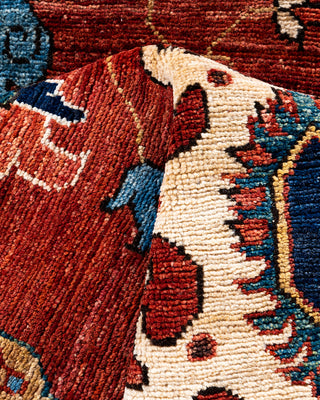 Traditional Serapi Wool Hand Knotted Red Area Rug 2' 9" x 9' 11"