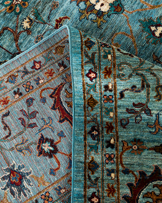 Bohemian Tribal Wool Hand Knotted Light Blue Area Rug 8' 9" x 12' 0"